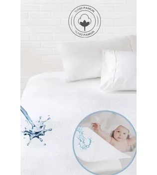 Ladylina Home %100 Pamuklu Sıvı Geçirmez Bebek & Çocuk & Tek & Çift Kişilik Yatak Koruyucu Alezi