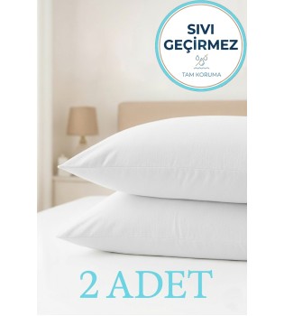 2'li Sıvı Geçirmez Yastık Alezi %100 Pamuk 50X70 cm Yastık Koruyucu