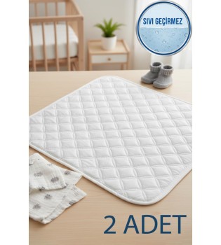 2'Li Sıvı Geçirmez Kapitone Bebek Alt Değiştirme Pedi | Alt Açma Bezi