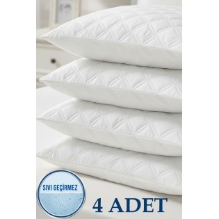 4'lü Sıvı Geçirmez Kapitone Yastık Alezi | 50X70 cm Yastık Koruyucu