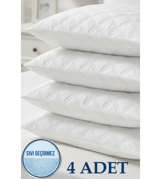 4'lü Sıvı Geçirmez Kapitone Yastık Alezi | 50X70 cm Yastık Koruyucu