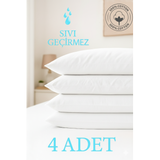 4'lü Sıvı Geçirmez Yastık Alezi %100 Pamuk 50X70 cm Yastık Koruyucu 4'lü Sıvı Geçirmez Yastık Alezi %100 Pamuk 50X70 cm Yastık Koruyucu