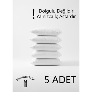 5'li Ekonomik Beyaz Yastık İç Astarı | 50x70 Yastık Mitili , Fermuarlı Yastık Kılıfı