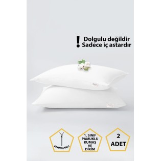2'li Bebek Yastık İç Astarı , 35X45 Yastık Mitili , Pamuklu Yastık Şiltesi , Fermuarlı Yastık Kılıfı
