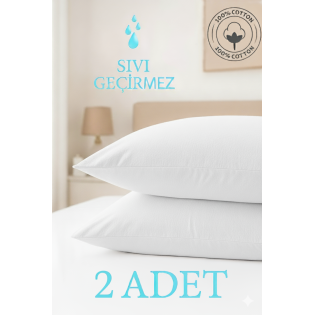 2'li Sıvı Geçirmez Yastık Alezi %100 Pamuk 50X70 cm Yastık Koruyucu 2'li Sıvı Geçirmez Yastık Alezi %100 Pamuk 50X70 cm Yastık Koruyucu