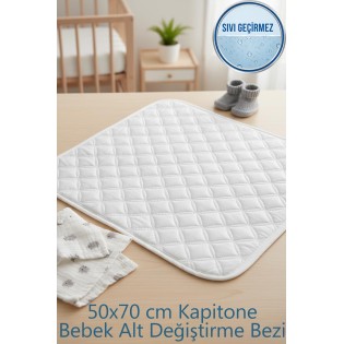 Sıvı Geçirmez Kapitone Bebek Alt Değiştirme Pedi | Alt Açma Bezi 50x70
